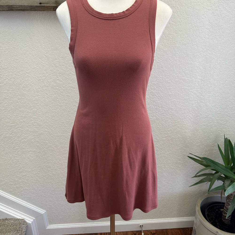 Skims Sleeveless Ribbed Tank Dress in Dusty Rose‎ size L NWT
